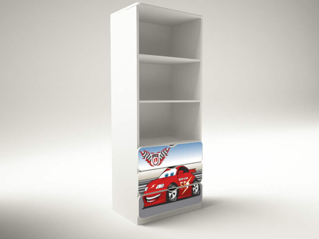 Becks knižnica XXL AUto červené